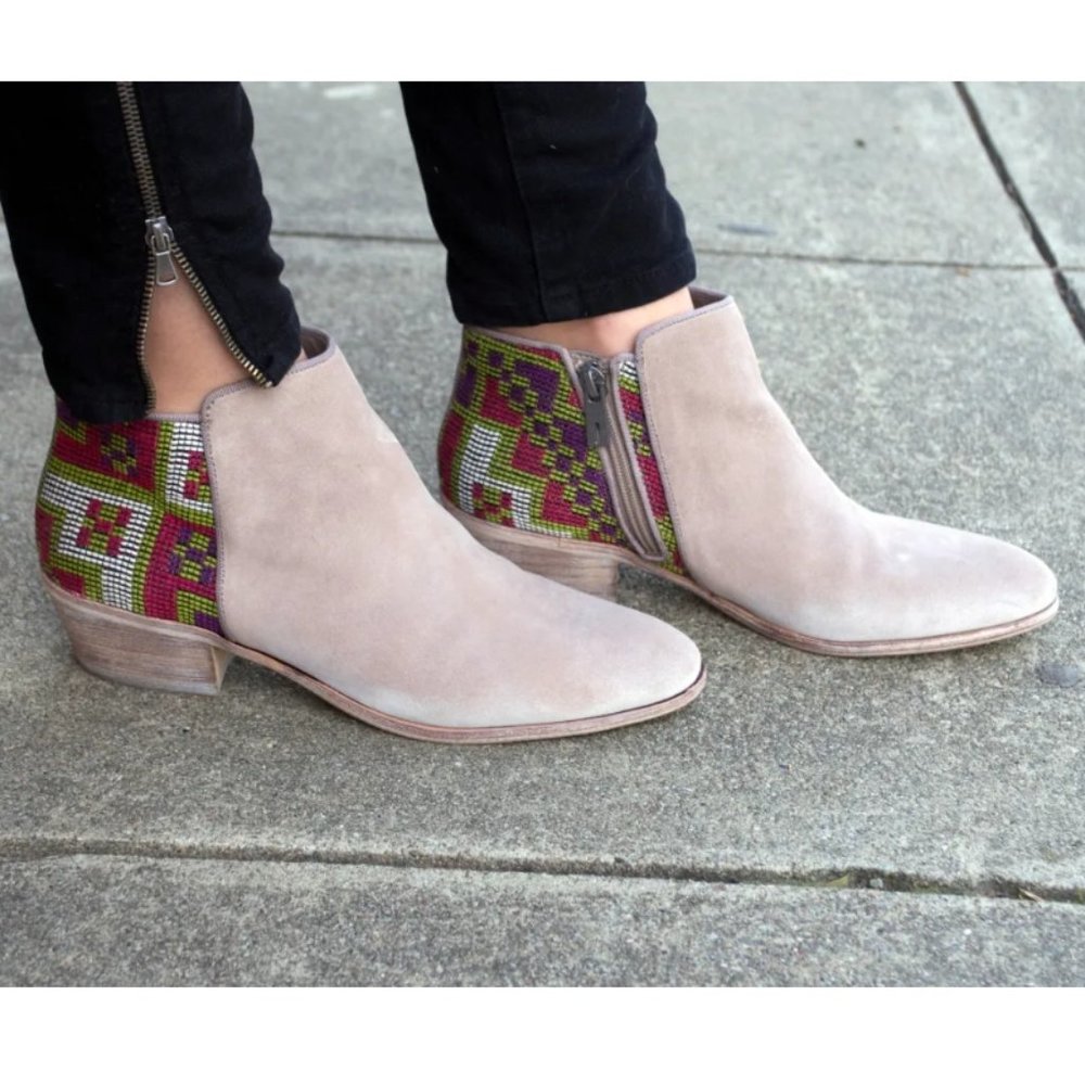 Sam Edelman Putnam Aztec Suede Ankle Booties sz 5
